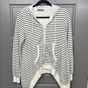 Women's Striped Hoodie Cardigan